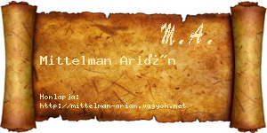 Mittelman Arián névjegykártya